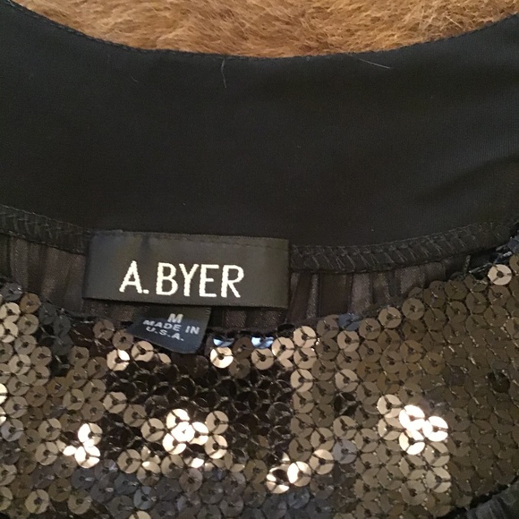 NWT A. Byers Sequined Neck Tank -Black - Picture 4 of 8